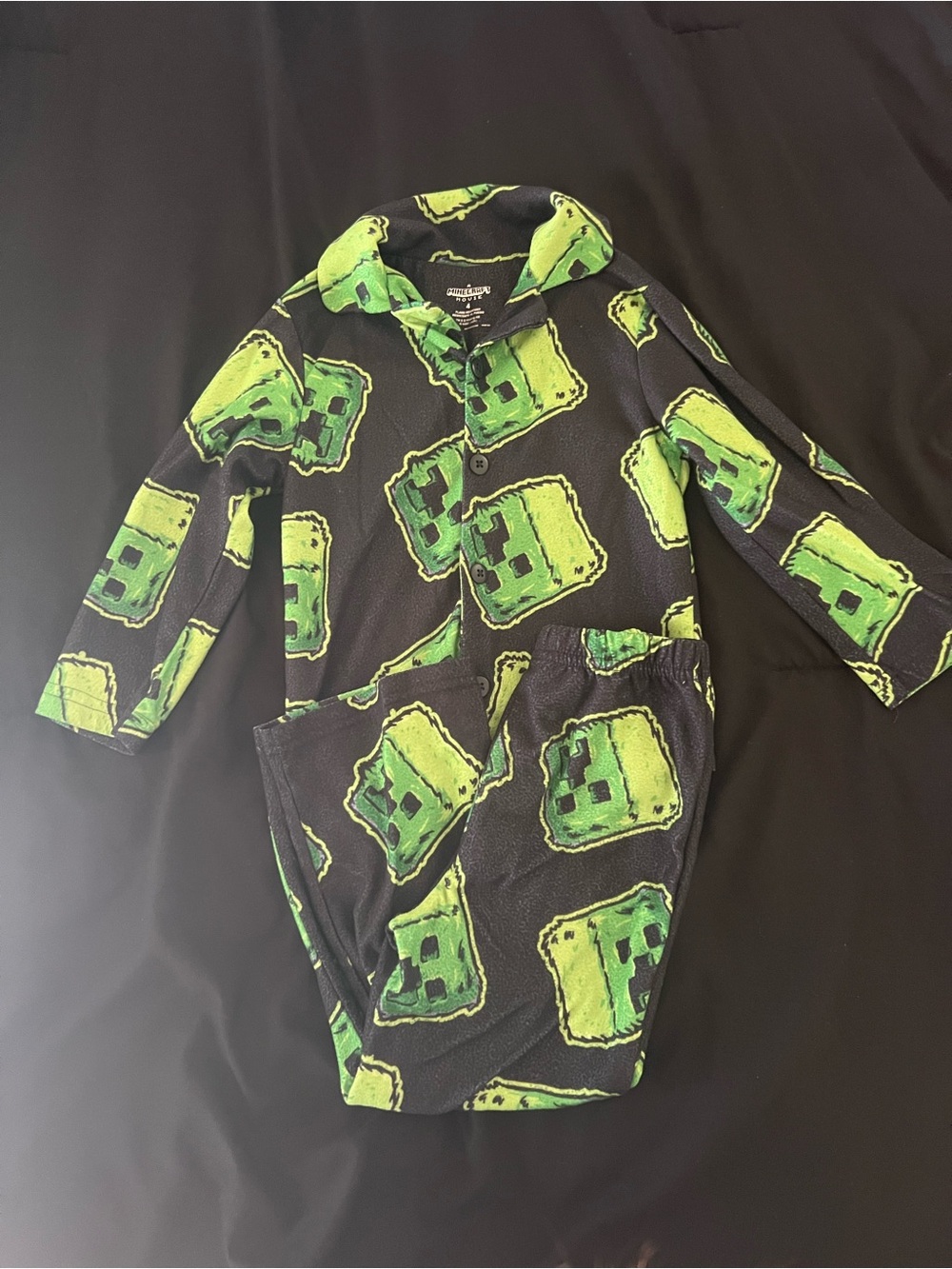 Green Graphic Block Print Pajama Set
